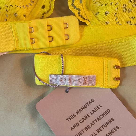 Savage X Fenty Women's Size 1X Bombshell Broderie Lace Halter Bralette Yellow - Picture 8 of 12